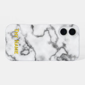 ホワイトマーブルデザイン- iPhone 16ケース (裏面横)