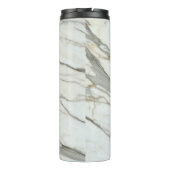 ホワイトマーブルトレンディー明るい赤紫色ピンク名前をカスタムする タンブラー (裏面)