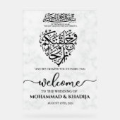 ホワイトマーブルニカ結婚ムスリム歓迎 アクリルサイン (正面)