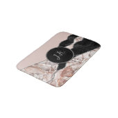 ホワイトマーブルネイビーブルーアガテシルバーグリッター バスマット (アングル)