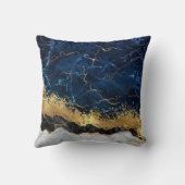 ホワイトマーブルネイビーブルー金ゴールドゲート クッション (裏面)