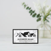 ホワイトマーブルハウスルーフィング建築ルーファー 名刺 (スタンド正面)