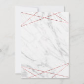 ホワイトマーブルバラ三角形結婚式招待状 招待状 (裏面)