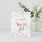 ホワイトマーブルバラ金ゴールドは私の花の女の子 招待状 (スタンド正面)