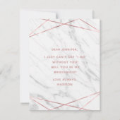 ホワイトマーブルバラ金ゴールドは私の花嫁になる 招待状 (裏面)