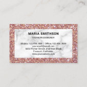 ホワイトマーブルバラ金ゴールドグリッターハイヒール 名刺 (裏面)