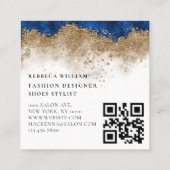 ホワイトマーブルバラ金ゴールドグリッターハイヒールB スクエア名刺 (裏面)