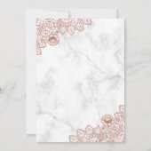 ホワイトマーブルバラ金ゴールドレースイスラム結婚教徒 招待状 (裏面)