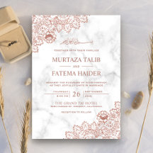 ホワイトマーブルバラ金ゴールドレースイスラム結婚教徒