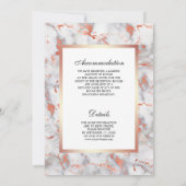 ホワイトマーブルバラ金ゴールド結婚すべて 招待状 (裏面)