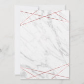 ホワイトマーブルバラ金ゴールド誕生日パーティーの招待 招待状 (裏面)