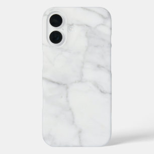ホワイトマーブルパターンボホシック iPhone 16ケース