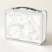 ホワイトマーブルパーソナライズされたカスタム メタルランチボックス (裏面)