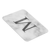 ホワイトマーブルパーソナライズされたモノグラムと名前 マグネット (右側)