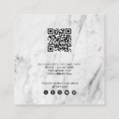 ホワイトマーブルビジネスは友人の紹介カードを参照 スクエア名刺 (裏面)