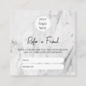 ホワイトマーブルビジネスは友人の紹介カードを参照 スクエア名刺 (正面)