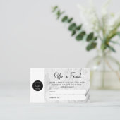 ホワイトマーブルビジネスは友人の紹介カードを参照 名刺 (スタンド正面)