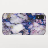 ホワイトマーブルピンクアンドブルーグリッター Case-Mate iPhoneケース (裏面(横))
