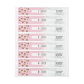 ホワイトマーブルフェイクグリッターブ結婚ラシのロゴ ラップアラウンドラベル (シート)