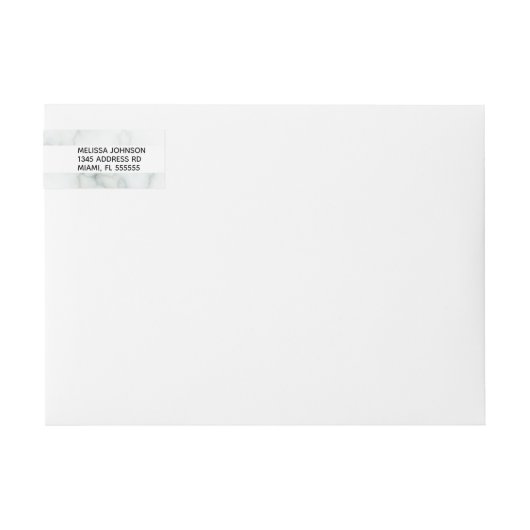 ホワイトマーブルフェイクグリッターブ結婚ラシのロゴ ラップアラウンドラベル (正面)