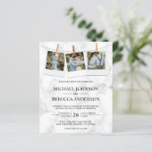 ホワイトマーブルフォトバジェット結婚式招待状 (スタンド正面)