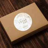 ホワイトマーブルフローラレースムスリム結婚式の引き出物 ラウンドシール