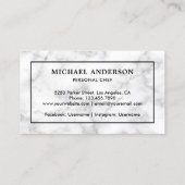 ホワイトマーブルブラックキッチンナイフパーソナルシェフ 名刺 (裏面)