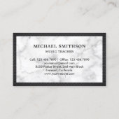 ホワイトマーブルブラッククラリネットミュージック先生 名刺 (裏面)