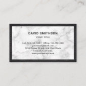 ホワイトマーブルブラックジャスティススケール弁護士弁護士 名刺 (裏面)