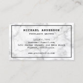 ホワイトマーブルブラックタイプライタープロフェッショナルライター 名刺 (裏面)