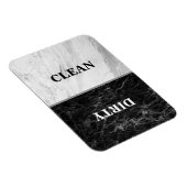 ホワイトマーブルブラックマーブルクリーン汚れた食洗機 マグネット (右側)