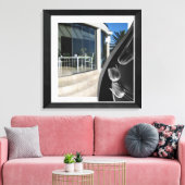 ホワイトマーブルブラック抽象芸術チューリップ キャンバスプリント (インサイチュ (リビング))