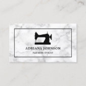 ホワイトマーブルブラック裁縫マシンファッションスタイリスト 名刺 (正面)