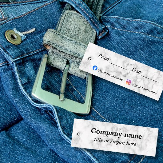 ホワイトマーブルプライスラベル スキニー名刺