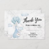 ホワイトマーブルベビーポーラベア サンキューカード (正面/裏面)