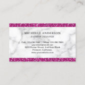 ホワイトマーブルホットピンクグリッターハイヒール 名刺 (裏面)