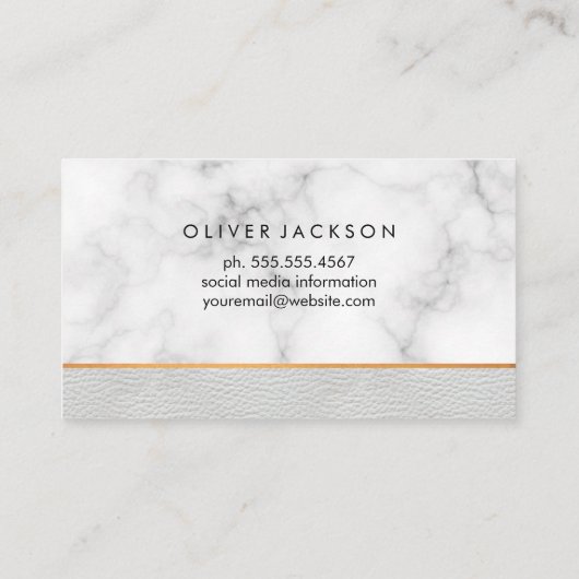 ホワイトマーブルホワイトレザートリム 名刺 (裏面)