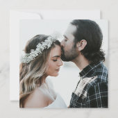 ホワイトマーブルミニマリストフォト結婚式招待状 招待状 (裏面)