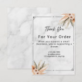 ホワイトマーブルミニマリスト結婚の写真 サンキューカード (正面/裏面)