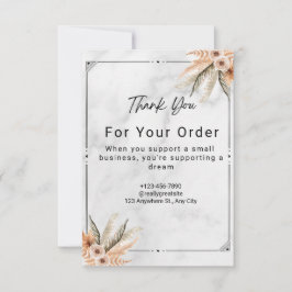 ホワイトマーブルミニマリスト結婚の写真 サンキューカード