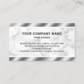 ホワイトマーブルメタリックエステ実在ートフォト不動産仲介業者 名刺 (裏面)