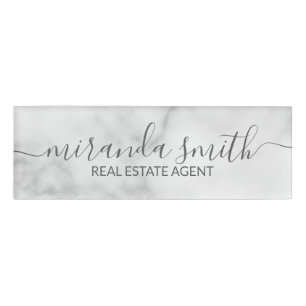 ホワイトマーブルモダンプロフェッショナルパーソナライズされた 名札