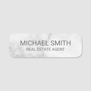 ホワイトマーブルモダンプロフェッショナルパーソナライズされた 名札