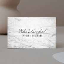ホワイトマーブルモダンラグジュアリーデザイナー名刺