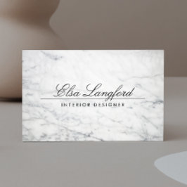 ホワイトマーブルモダンラグジュアリーデザイナー名刺 名刺