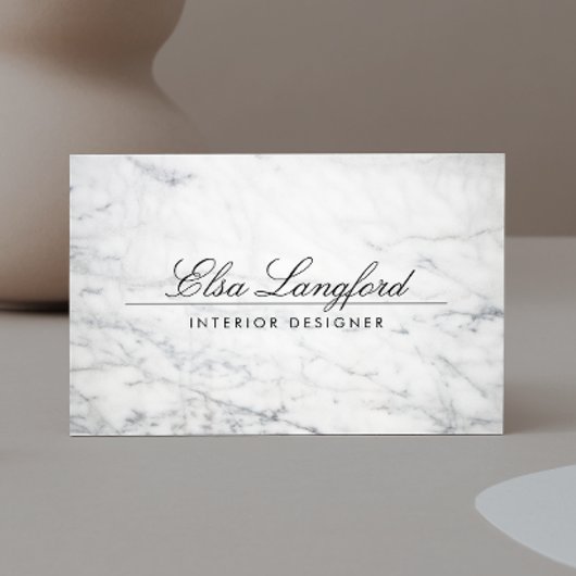 ホワイトマーブルモダンラグジュアリーデザイナー名刺 名刺