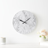 ホワイトマーブルラージラウンドウォールクロック ラージ壁時計 (ホーム)