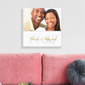 ホワイトマーブルルック記念日SQUARE写真 キャンバスプリント (インサイチュ (リビング))