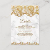 ホワイトマーブルレースとゴールドフォイルレース詳細 エンクロージャーカード (正面)