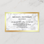 ホワイトマーブルー金ゴールドカープロフェッショナルチョーファー 名刺 (裏面)